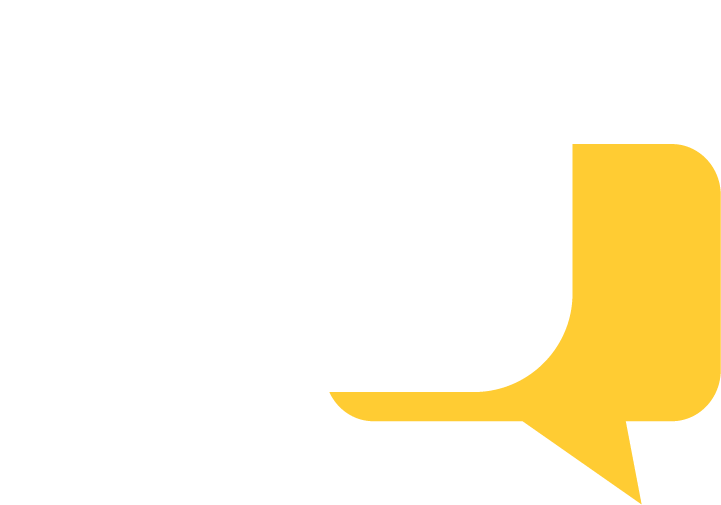 Yellow speech bubble icon on gray background