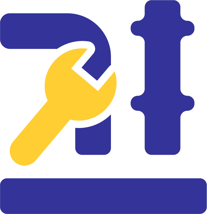 Yellow wrench and screwdriver blue icon