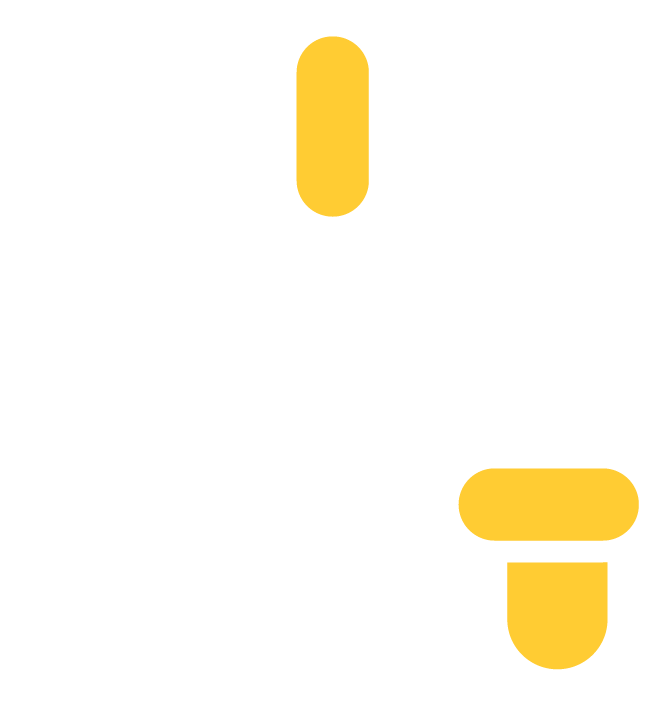 Abstract yellow rounded shapes on gray background