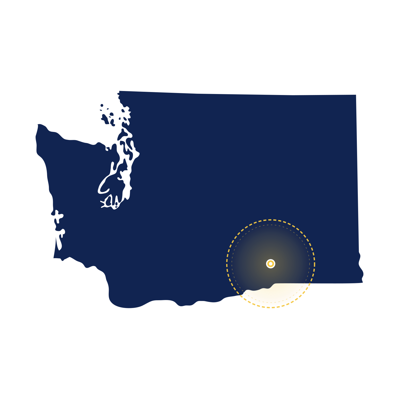 Map highlighting south of Washington state